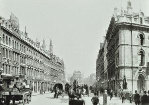 Holborn Viaduct, katso itään, Lontoon kaupunki, 1875 tekijältä English Photographer