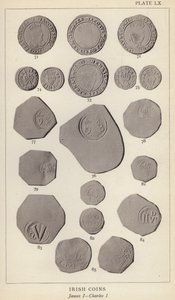 Irish Coins, James I, Charles I (m/w kuva) tekijältä English Photographer