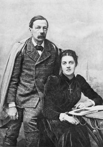 John Addington Symonds (1840-93) ja hänen tyttärensä, 1891 tekijältä English Photographer