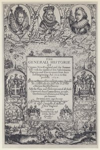 John Smith, The Generall Historie of Virginia, J Dawson, M Sparkes 1624 (b/w kuva) tekijältä English Photographer