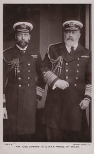 Kuningas Edward VII, kuningas Yrjö V (s/w-kuva) tekijältä English Photographer