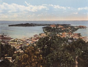 Kingston, Jamaika: Port Antonio lintuperspektiivistä (värikuva). tekijältä English Photographer