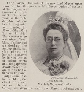 Lady Samuel, Lontoon uusi pormestari tekijältä English Photographer