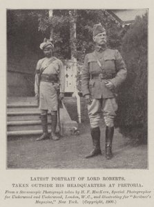 Lord Robertsin viimeisin muotokuva, otettu hänen Pretorian päämajansa ulkopuolella tekijältä English Photographer