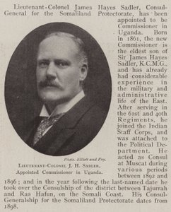 Everstiluutnantti J H Sadler, nimitetty komissaariksi Ugandassa tekijältä English Photographer