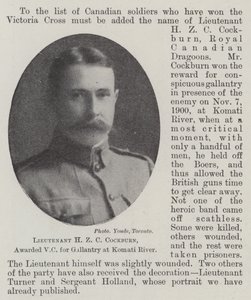 Luutnantti H Z C Cockburn, palkittu VC urheudesta Komati Riverillä tekijältä English Photographer