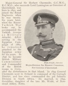 Kenraalimajuri Sir Herbert Chermside, Queenslandin uusi kuvernööri tekijältä English Photographer