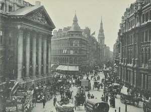 Mappin ja Webb, Cheapside, Mansion Housesta katsoen länteen, Lontoon kaupunki, 1895 tekijältä English Photographer