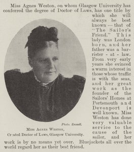 Neiti Agnes Weston, perustettu oikeustieteen tohtori Glasgow