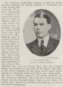 Herra Adelbert Hay, Yhdysvaltain uusi konsuli Pretoriassa tekijältä English Photographer