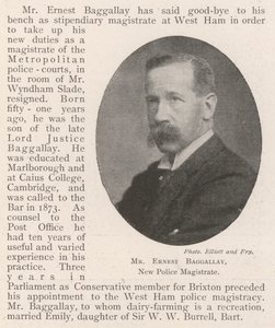 Ernest Baggallay, uusi poliisituomari tekijältä English Photographer