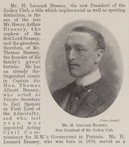 H Leonard Brassey, Jockey Clubin uusi presidentti tekijältä English Photographer