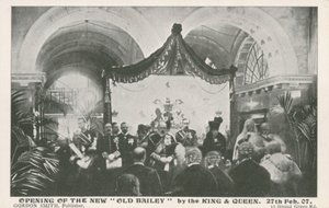 Kuningas ja kuningatar avasivat Old Baileyn 27. helmikuuta 1907 tekijältä English Photographer