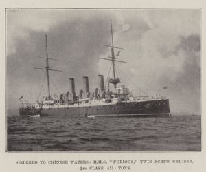 Tilattu Chinese Watersille, HMS Furious, Twin Screw Cruiser, 2. luokka, 5750 tonnia tekijältä English Photographer