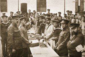 Kotoa saapuvat paketit, Handforth, kuvitus saksalaisista vangeista Isossa-Britanniassa (syväpaino) tekijältä English Photographer