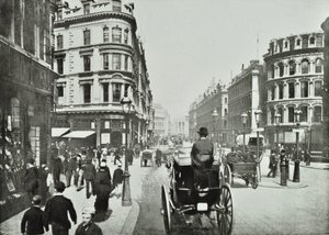 Queen Victoria Street, katsoen itään Queen Streetiltä, Lontoon City, 1890 tekijältä English Photographer