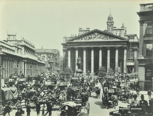 Royal Exchange, Threadneedle Street, Lontoon kaupunki, 1890 tekijältä English Photographer