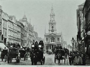Saint Mary-le-Strand, Strand, Westminster LB: katse itään Saint Mary-le-Strandiin, 1895 tekijältä English Photographer