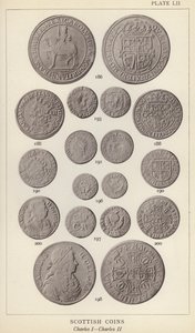 Scottish Coins, Charles I, Charles II (m/w kuva) tekijältä English Photographer