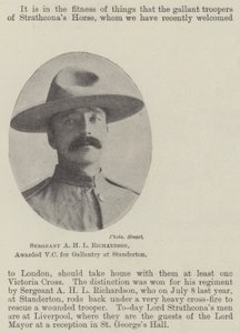 Kersantti A H L Richardson, saanut VC urheudesta Standertonissa tekijältä English Photographer