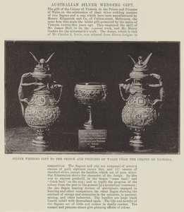 Hopeinen häälahja Walesin prinssille ja prinsessalle Victorian siirtokunnasta tekijältä English Photographer