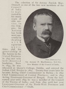 Sir Antony P MacDonnell, GCSI, Intian neuvoston uusi jäsen tekijältä English Photographer