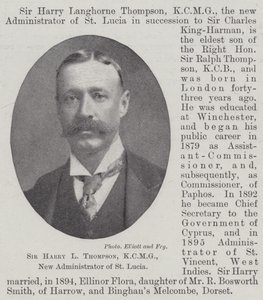 Sir Harry L Thompson, KCMG, St Lucian uusi hallintojohtaja tekijältä English Photographer