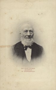 Sir Isaac Pitman (1813-1897), englantilainen Pitman-pikakirjoituksen keksijä tekijältä English Photographer