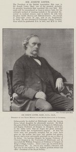 Sir Joseph Lister, Baronet, DCL, LLD, British Associationin tämän vuoden kokouksen puheenjohtaja Liverpoolissa tekijältä English Photographer