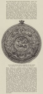 South Wales Silver Shield, joka esitettiin Walesin prinssille ja prinsessalle heidän hopeahäissään tekijältä English Photographer