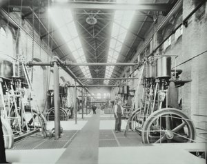 Southern Outfall Sewer, Crossness: konehuoneen sisäpuoli, 1894 tekijältä English Photographer
