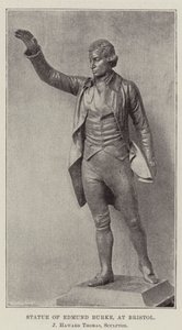 Edmund Burken patsas Bristolissa, kuvanveistäjä J Haward Thomas tekijältä English Photographer