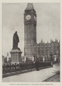 Lord Beaconsfieldin patsas Parliament Squarella, Westminsterissä tekijältä English Photographer