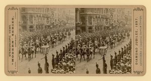 Stereoskooppinen printti Queen Victorias Diamond Jubileesta 28. kesäkuuta 1897 tekijältä English Photographer