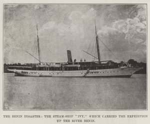 Beninin katastrofi, Steam-Ship Ivy, joka kuljetti retkikunnan ylös Benin-jokea tekijältä English Photographer