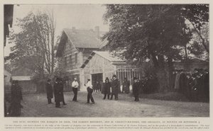 Markiisi de Dionin, kuuluisan autoilijan, ja M Gerault-Richardin, sosialisti, kaksintaistelu Neuilllyssa 4. marraskuuta tekijältä English Photographer