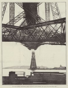 The Forth Bridge, Queensferry North Cantilever, pohjajäsen ja Garvie Main Pier (huhtikuu 1889)