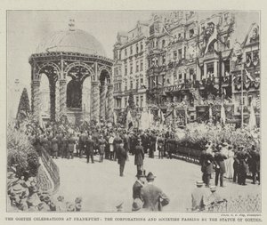 Goethen juhlat Frankfurtissa, yritykset ja yhteisöt Goethen patsaan ohi tekijältä English Photographer