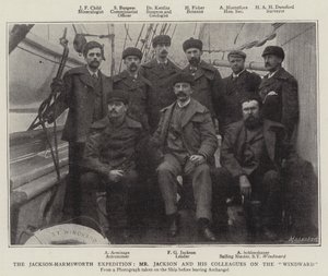 Jackson-Harmsworth Expedition, herra Jackson ja hänen kollegansa tuulen puolella tekijältä English Photographer