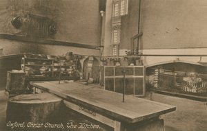 Keittiö, Christ Church, Oxford. Postikortti lähetetty 1913. tekijältä English Photographer