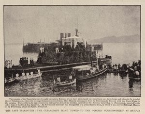 Myöhäinen Tsarevitch, Catafalque hinataan Georgi Pobedonosetsille Batoumissa tekijältä English Photographer