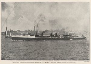 Viimeisin torpedovenetuhoajan vahinko, HMS Wizard, vaurioitui Portsmouthin edustalla 5. joulukuuta tekijältä English Photographer