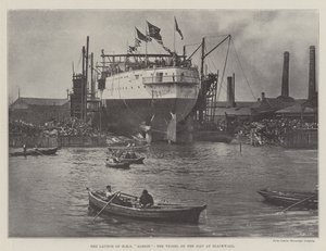 HMS Albionin, aluksen, joka on lipsahdus Blackwallissa, laukaisu tekijältä English Photographer