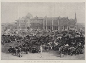 Kaupungin tekeminen, aamumarkkinat, Johannesburg, Etelä-Afrikka