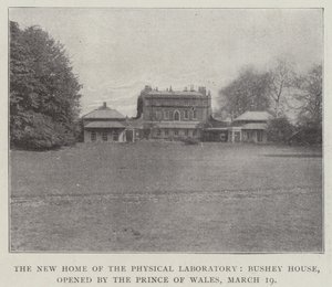 Physical Laboratoryn uusi koti, Bushey House, Walesin prinssin avaama 19. maaliskuuta tekijältä English Photographer