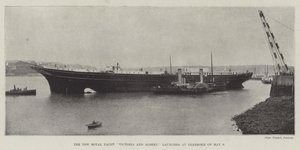 Uusi Royal Yacht Victoria and Albert, laskettu vesille Pembrokessa 9. toukokuuta tekijältä English Photographer