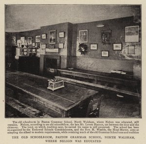 Old Schoolroom, Paston Grammar School, North Walsham, jossa Nelson sai koulutuksen tekijältä English Photographer