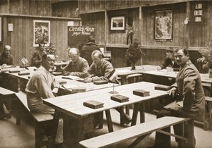 Lukusali, Handforth, kuvitus saksalaisista vangeista Isossa-Britanniassa (syväpaino) tekijältä English Photographer