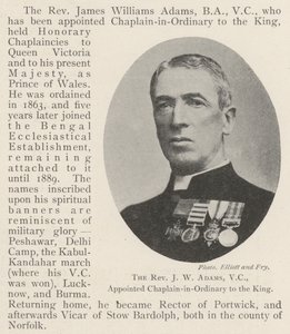 Pastori J W Adams, VC, nimitti kuninkaan tavalliseksi kappeliksi tekijältä English Photographer