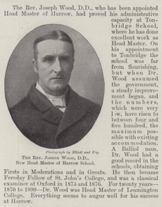 Pastori Joseph Wood, DD, Harrow Schoolin uusi päällikkö